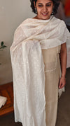 Beige semi linen salwar suit