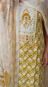 Mustard printed cotton suit