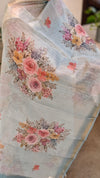 Blue Tissue linen embroidered suit - TSL42