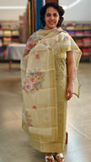 Green tissue linen embroidered suit - TSL42