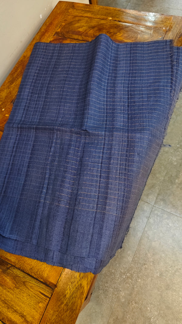 Blue desi tussar silk shibori printed saree