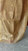 Beige cotton silk saree