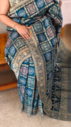 Turquoise gharchola silk saree