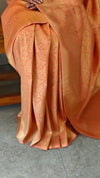 Sunset orange banarasi silk saree