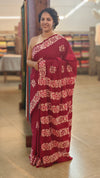 Dark pink cotton saree