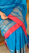 Azure blue chanderi silk saree