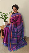 WIne chanderi silk saree