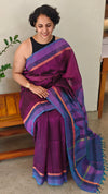 WIne chanderi silk saree