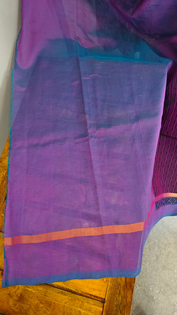 WIne chanderi silk saree