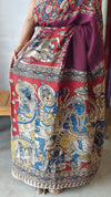 Wine shade Kalamkari silk saree
