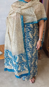 MC059 - Classic blue and cream chanderi silk suit