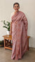 Nude pink embroidered tussar silk saree - RE398