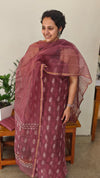 Dark pink kota doria salwar suit