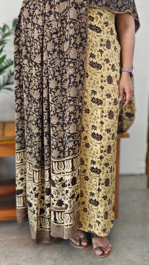 Ajrakh printed modal silk suit