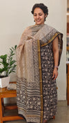 Black and beige maheshwari suit