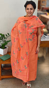 Orange chanderi salwar suit
