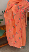 Orange chanderi salwar suit