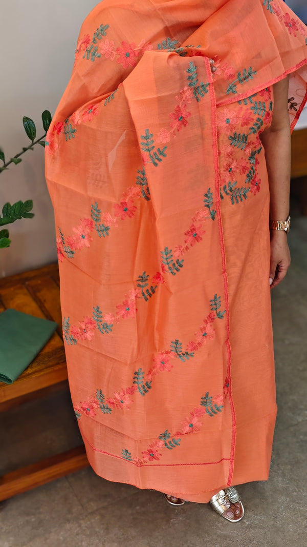 Orange chanderi salwar suit