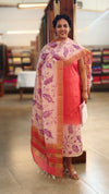 Dark pink tussar salwar suit