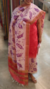 Dark pink tussar salwar suit