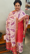 Dark pink tussar salwar suit