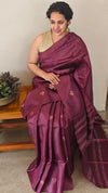 wine tussar silk saree - GPE37
