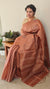 Chocolate brown tussar silk saree -GPE37