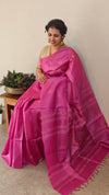 Orchid pink tussar silk saree -GPE37