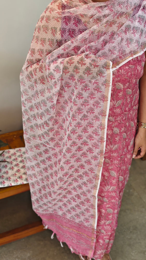 Pink kota doria salwar suit