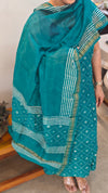 Green block printed maheshwari suit