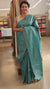 Teal bluetussar silk saree -AD433