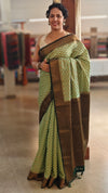 Pista green banarasi saree