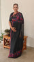 Black super net kota embroidered saree