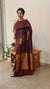 Maroon and brown kanchipuram saree