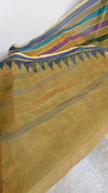 Olive green kota silk saree