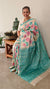 Cream floral painted desi tussar saree