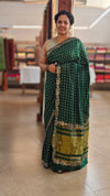 Dark green semi modal bandini saree - AWR12