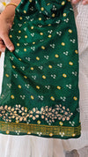 Dark green semi modal bandini saree - AWR12