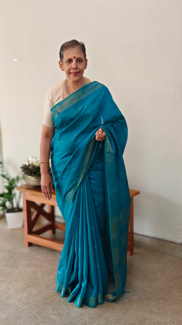 Turquoise Bhagalpurisaree