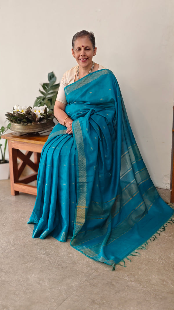 Turquoise Bhagalpurisaree