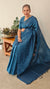 Blue shade tussar silk saree -PT98
