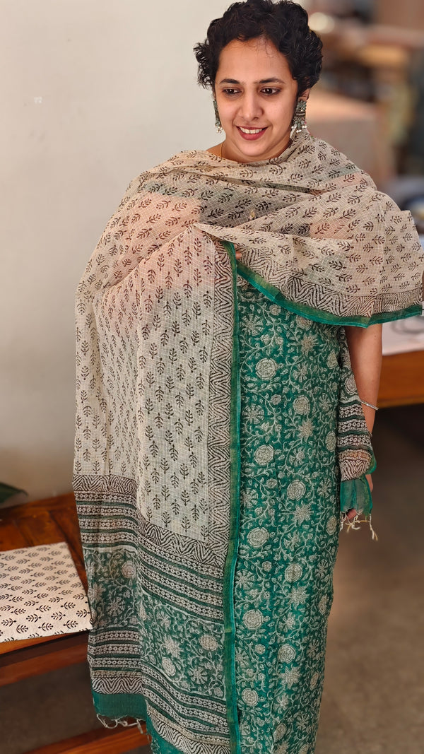 Green kota doria salwar suit