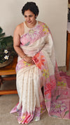 Off white silky kota saree