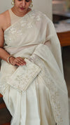 Pearl white net kota saree
