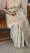 Pista green banarasi party wear saree