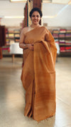 Saddle brown tussar silk saree