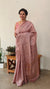 H149 - Dusty mauve embroidered tussar silk saree