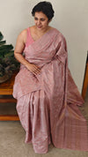 H149 - Dusty mauve embroidered tussar silk saree