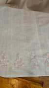 H149 - Smoky grey Embroidered tussar silk saree