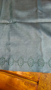 Dark turquoise tussar silk saree